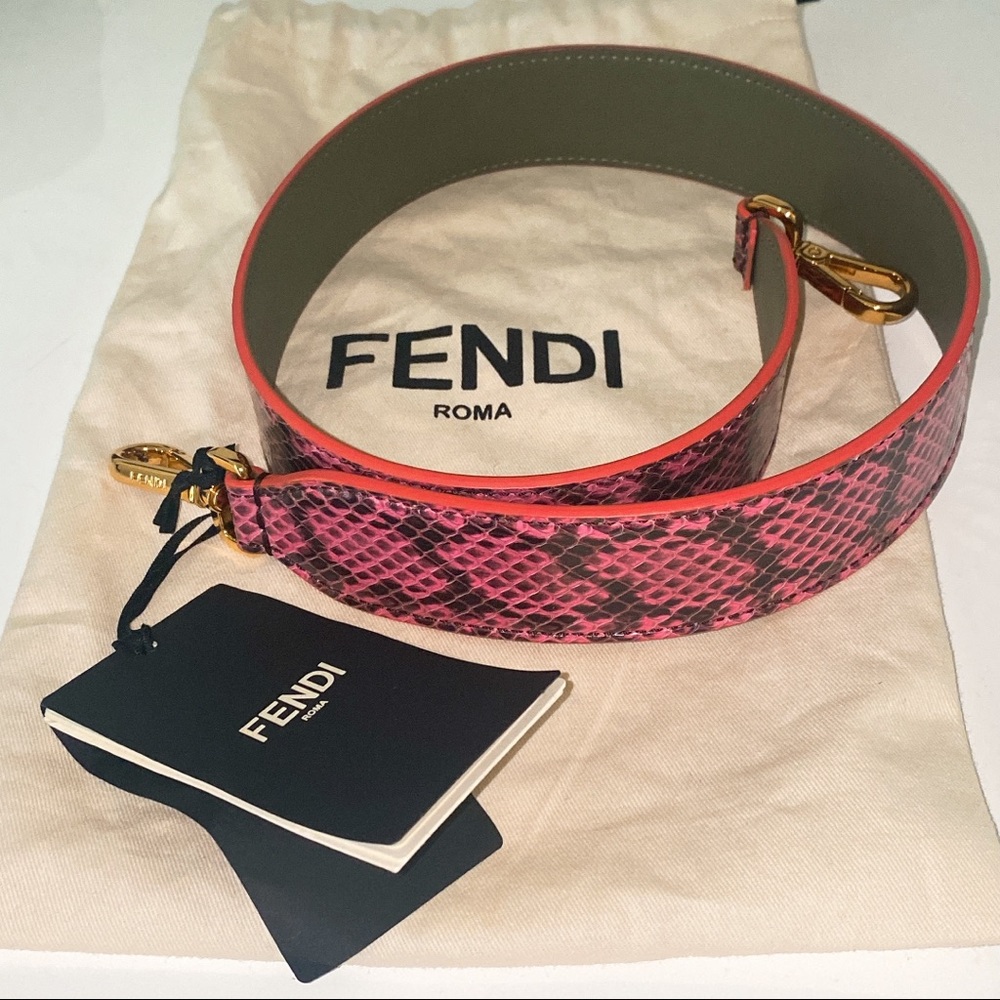 FENDI Pink Python Bag Strap